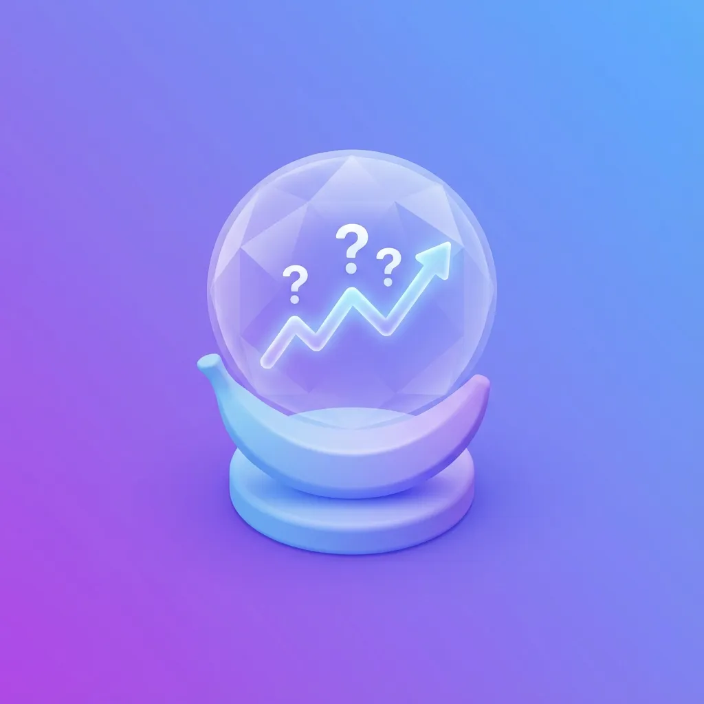 미래 전망을 나타내는 수정구 안에 차트가 보이는 아이콘