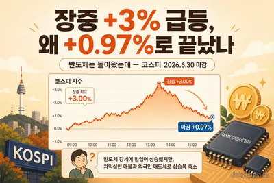 화요일(6/30) 반등과 외국인 8일 연속 매도 보기