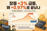 코스피 8,476 사흘 만에 반등 — 장중 +3% 급등 후 막판 반락, 반도체 복귀와 외국인 8일째 매도 (2026년 6월 30일 마감)