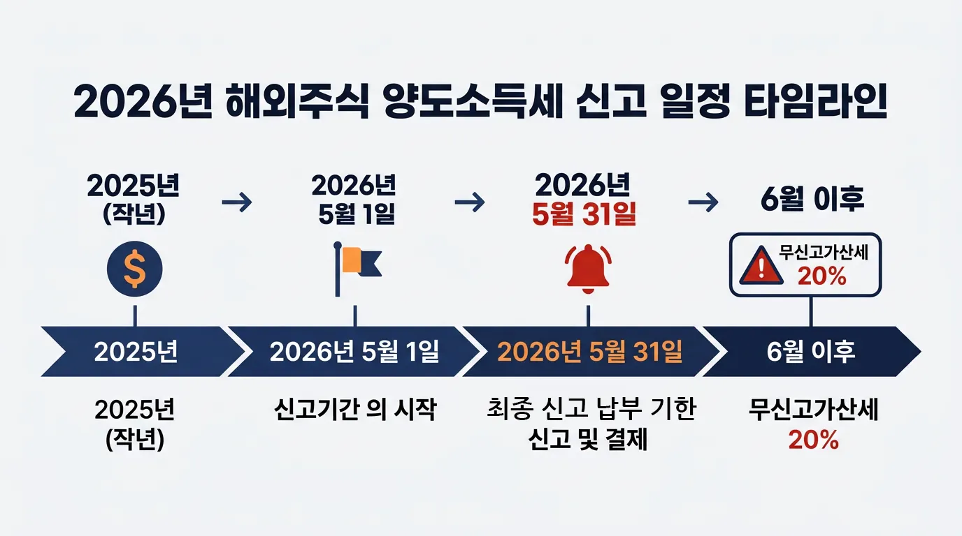 2026년 해외주식 양도소득세 신고 일정 타임라인