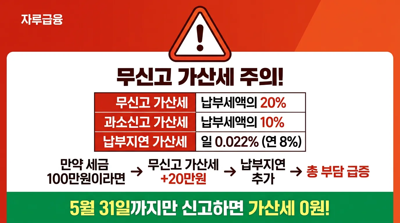 무신고 가산세 경고 인포그래픽