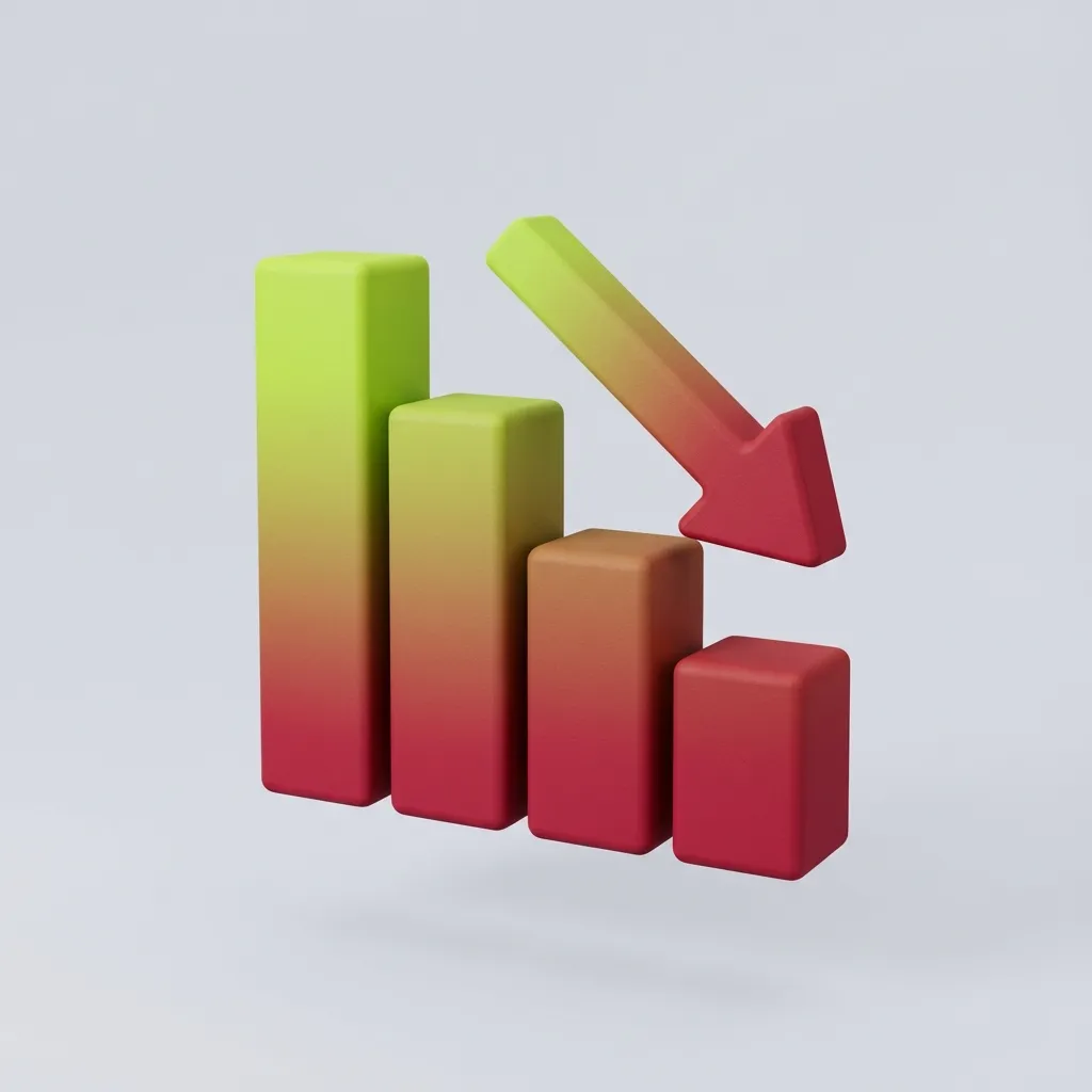 얼음 결정으로 뒤덮인 은행 건물을 표현한 3D 미니멀 아이콘으로 대출 빙하기를 시각화한 이미지